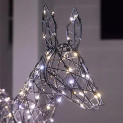 2er Set springende LED-Rentier Hirschkuh & Rehkitz L Harlow
