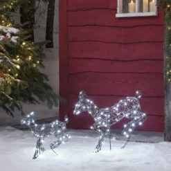 2er Set springende LED-Rentierefamilie Hirschkuh & Rehkitz M Harlow
