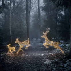 3er Set springende LED-Rentierfamilie L Harlow
