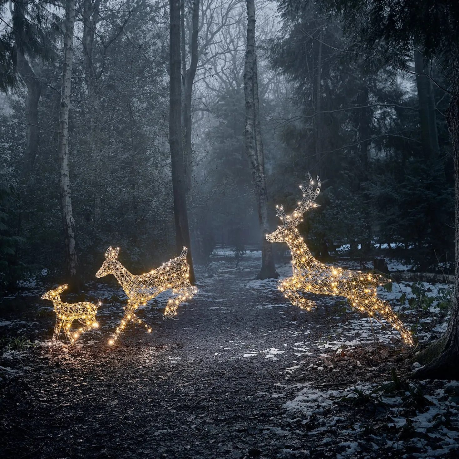 3er Set springende LED-Rentierfamilie L Harlow