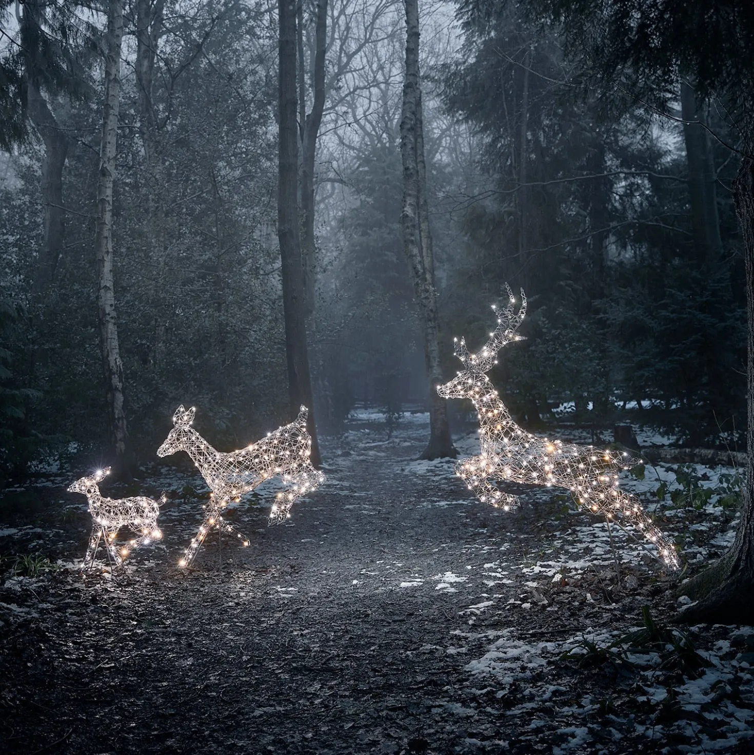 3er Set springende LED-Rentierfamilie L Harlow