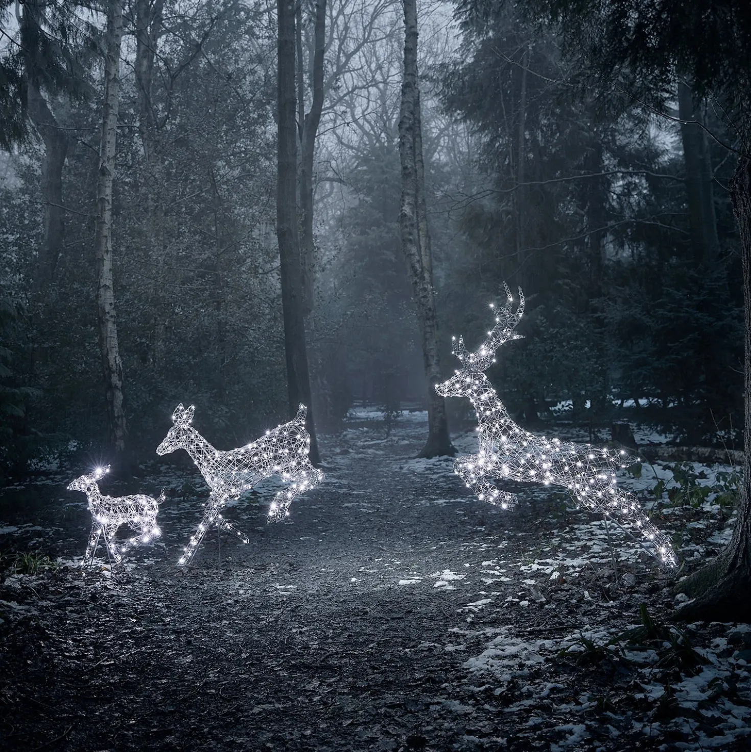 3er Set springende LED-Rentierfamilie L Harlow