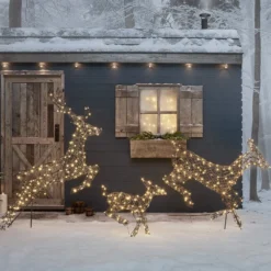 3er Set springende LED-Rentierfamilie L Harlow