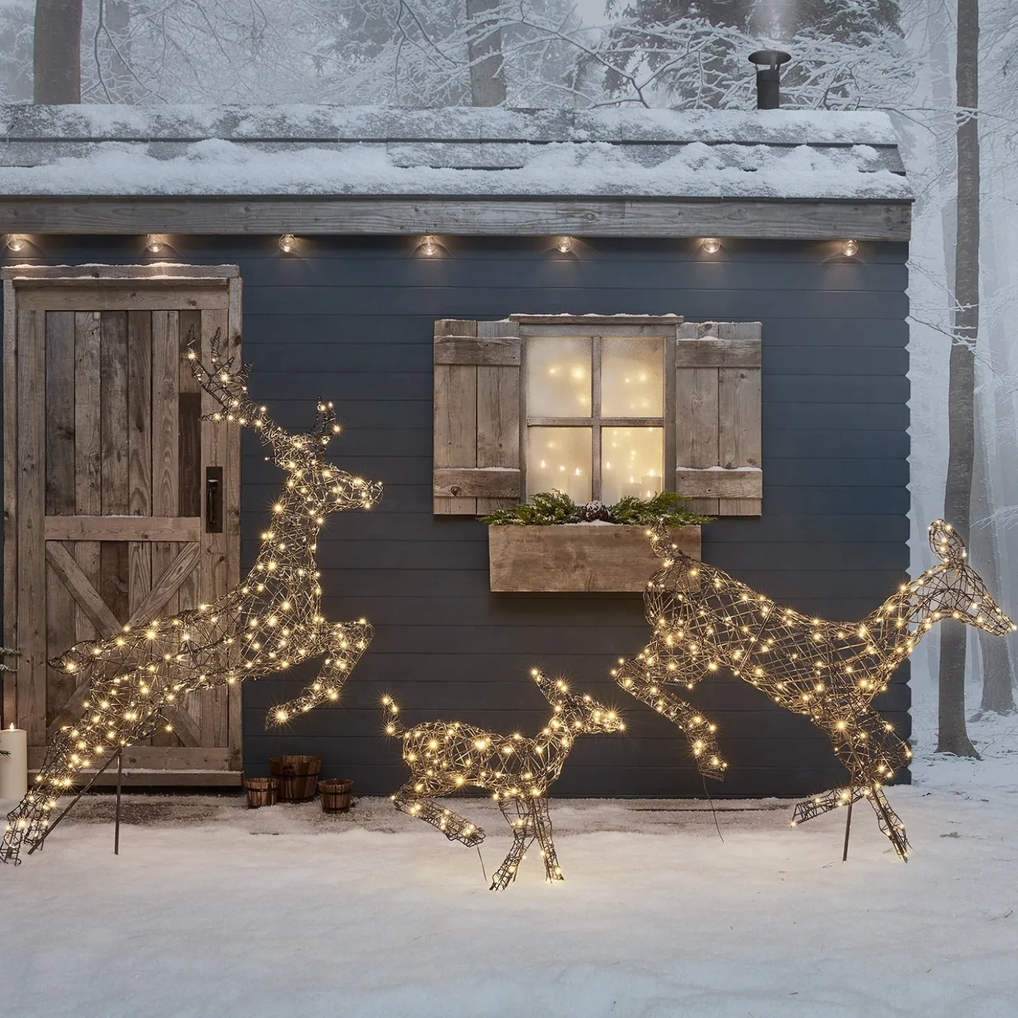 3er Set springende LED-Rentierfamilie L Harlow