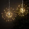 2er Set Sternenbälle silber Weihnachtsdeko außen