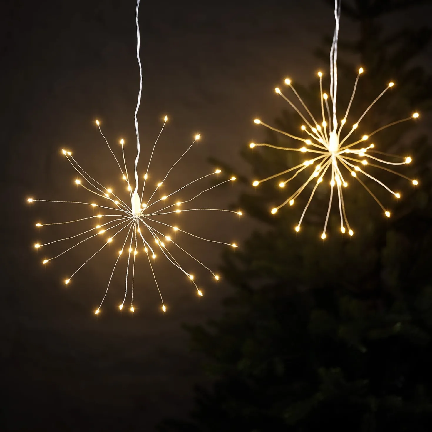 2er Set Sternenbälle silber Weihnachtsdeko außen