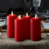 4er Set TruGlow® LED-Adventskerzen Echtwachs Rot 15cm