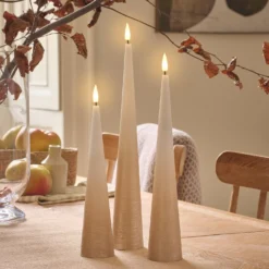 3er Set TruGlow® LED-Kegelkerzen mit Fernbedienung Bronze-Ombre