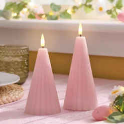 2er Set TruGlow® LED-Kegelkerzen mit Fernbedienung
