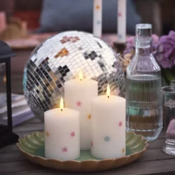 3er Set TruGlow® LED-Kerzen mit Blumen & Fernbedienung