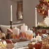 3er Set TruGlow® LED Kerzen mit Herbstblättern