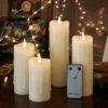 4er Set TruGlow® LED Kerzen schmal mit Wachstropfen mit Fernbedienung