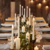 8er Set TruGlow® LED Stabkerzen Echtwachs elfenbeinfarben mit Fernbedienung