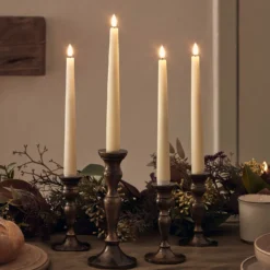4er Set TruGlow® LED Stabkerzen Echtwachs mit Fernbedienung