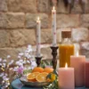 2er Set TruGlow® LED Stabkerzen aus Echtwachs mit Blumenmuster & Fernbedienung
