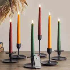 6er Set TruGlow® LED Stabkerzen Echtwachs Herbst mit Fernbedienung