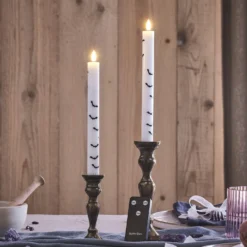2er Set TruGlow® LED Stabkerzen Echtwachs Fledermäuse