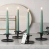 4er Set TruGlow® LED Stabkerzen Echtwachs eukalyptusgrün mit Fernbedienung