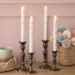 4er Set TruGlow® LED Stabkerzen mit Blumen mit Fernbedienung