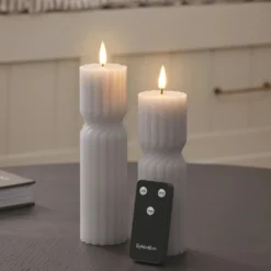 2er Set TruGlow® LED‑Stumpenkerzen mit Fernbedienung