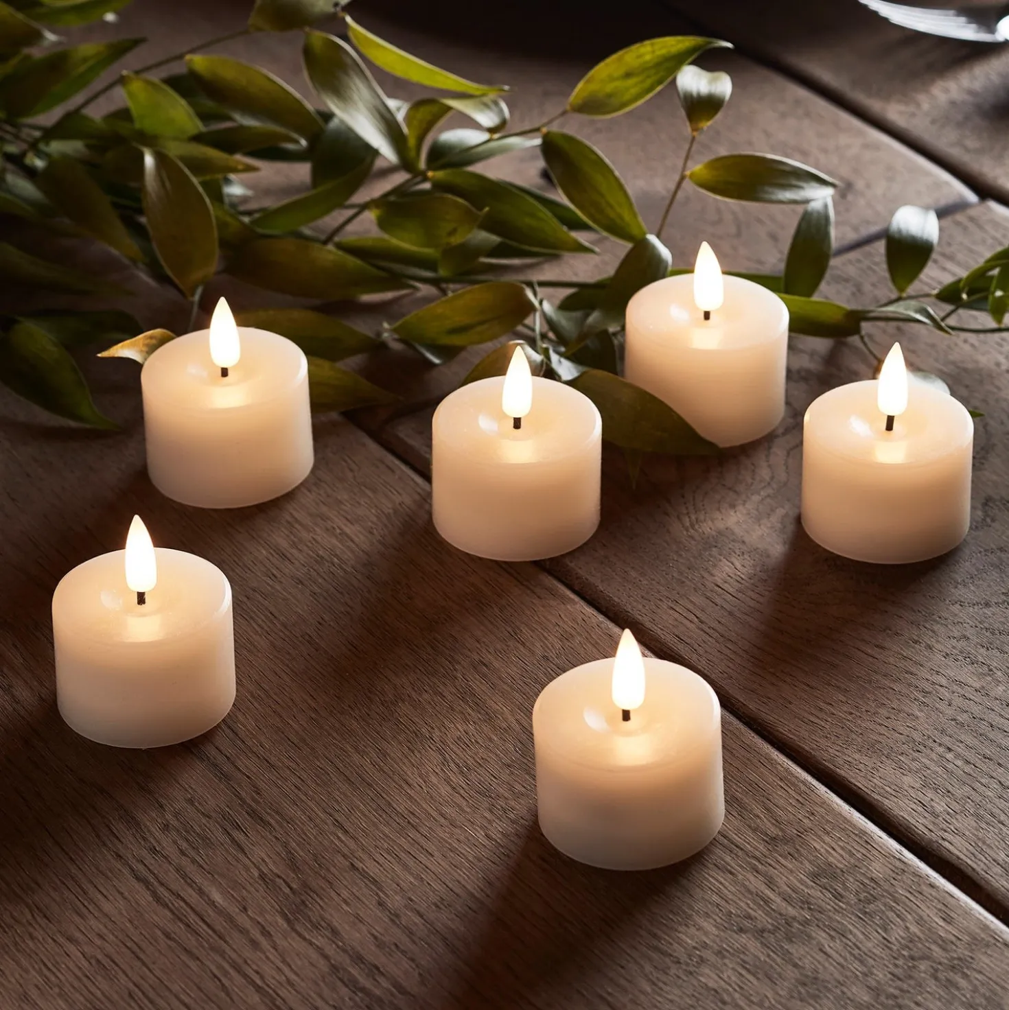 6er Set TruGlow® LED Teelichter Echtwachs mit Fernbedienung