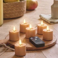 6er Set TruGlow® LED-Votivkerzen mit Fernbedienung & Timer in Kupferfarben
