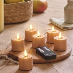 6er Set TruGlow® LED-Votivkerzen mit Fernbedienung & Timer in Kupferfarben