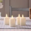 4er Set TruGlow® LED Votivkerzen Echtwachs elfenbeinfarben wiederaufladbar mit Fernbedienung