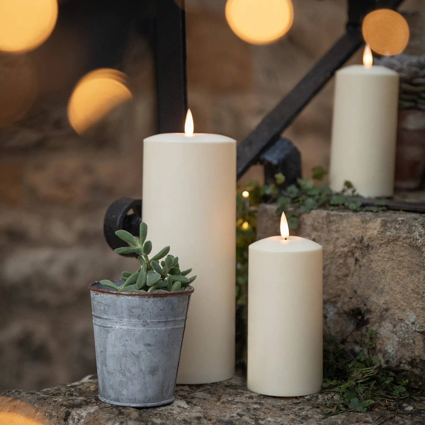 3er Set TruGlow® Solarkerzen groß