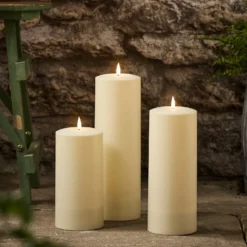 3er Set TruGlow® Solarkerzen groß