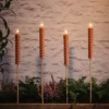 4er Set TruGlow® Solar Stabkerzen terracottafarben