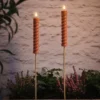 2er Set TruGlow® Solar Stabkerzen terracottafarben