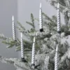 10er Set TruGlow® Weihnachtsbaumkerzen Silber