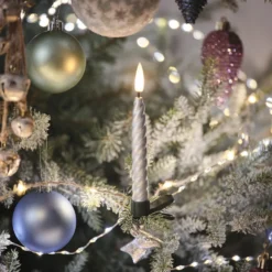 10er Set TruGlow® Weihnachtsbaumkerzen Silber