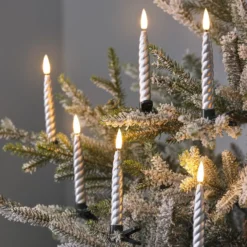 10er Set TruGlow® Weihnachtsbaumkerzen Silber
