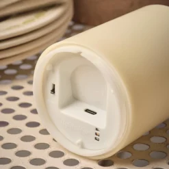 3er Set TruGlow® wiederaufladbare Outdoorkerzen mit Fernbedienung