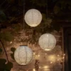 3er Set Tyvek Solar Lampions weiß