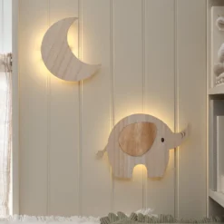 2er Set Wandlampen fürs Kinderzimmer Mond & Elefant