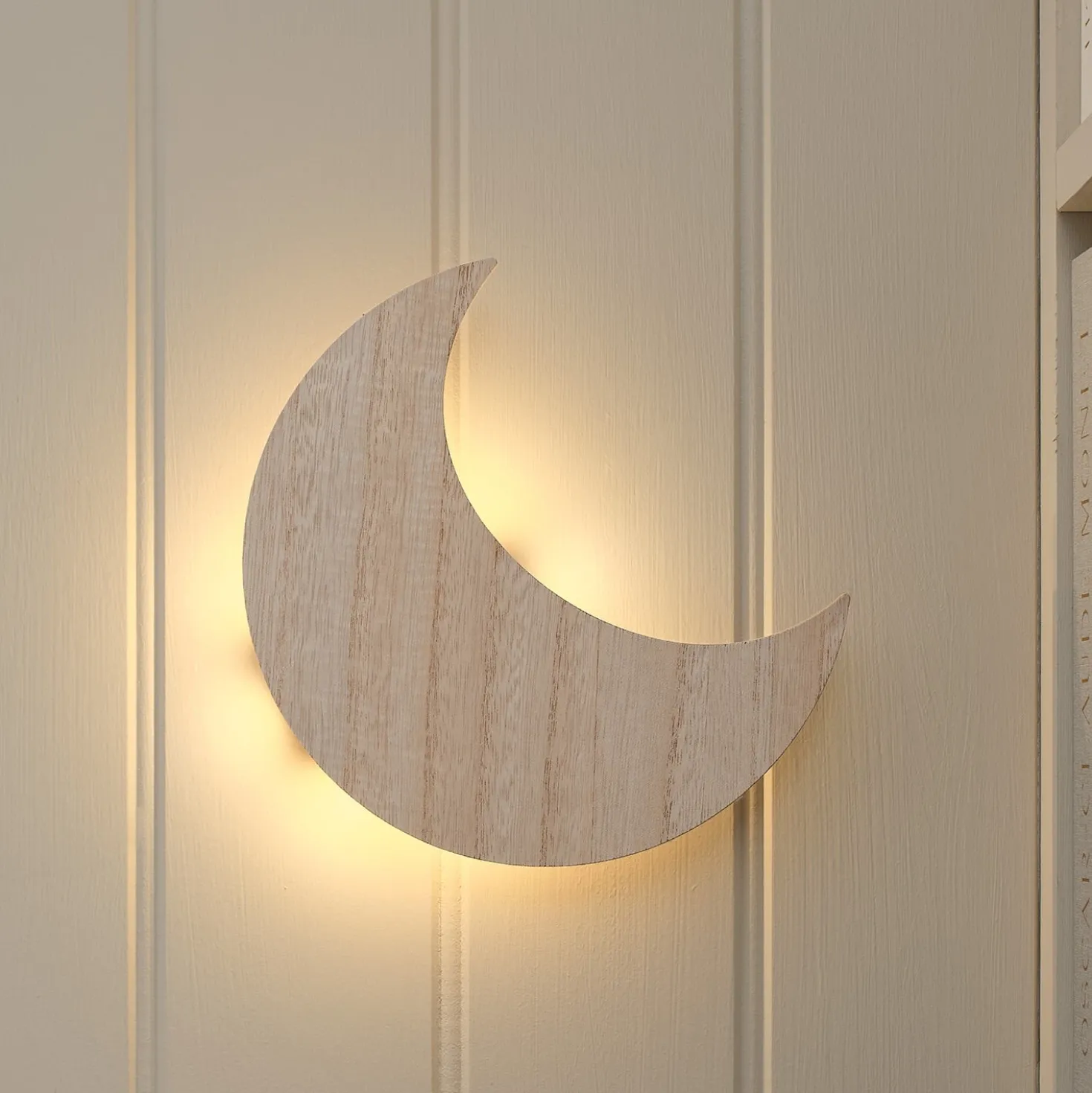 2er Set Wand‑Nachtlichter Kinderzimmer Mond & Bär