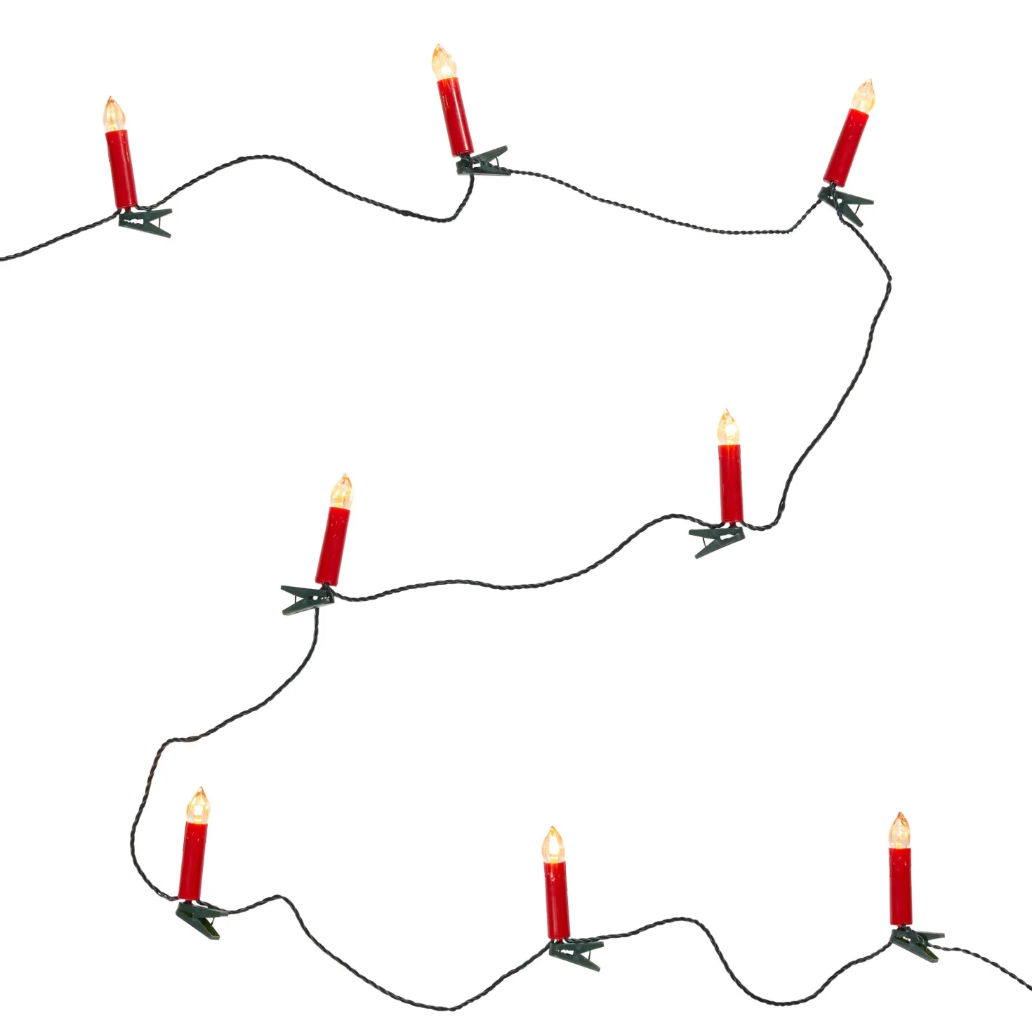 5er Set Weihnachtsbaumkerzen Lichterkette rot