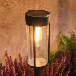 2er Set "Woburn" Solar-Erdspießleuchten mit warmweißen LEDs