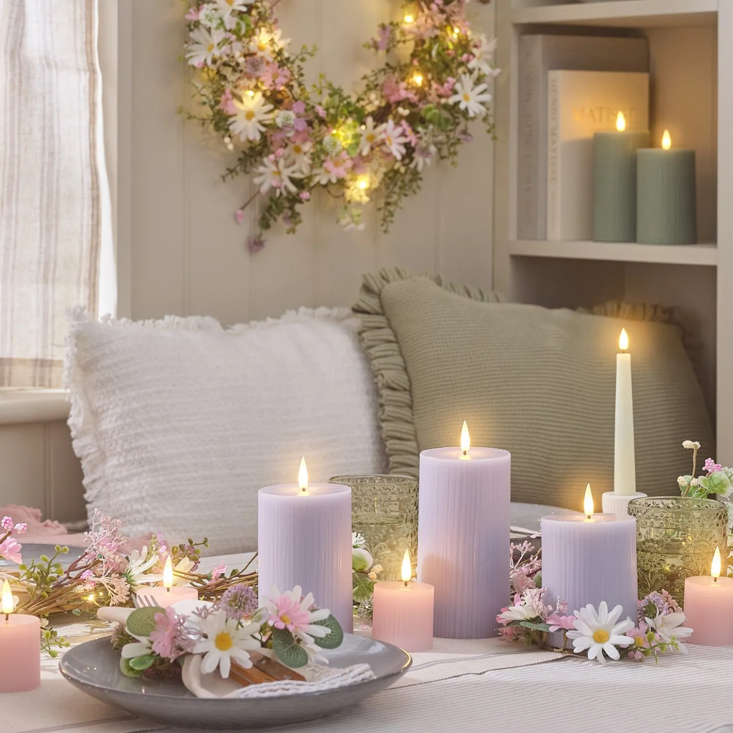 3er TruGlow® LED‑Stumpenkerzen mit Fernbedienung
