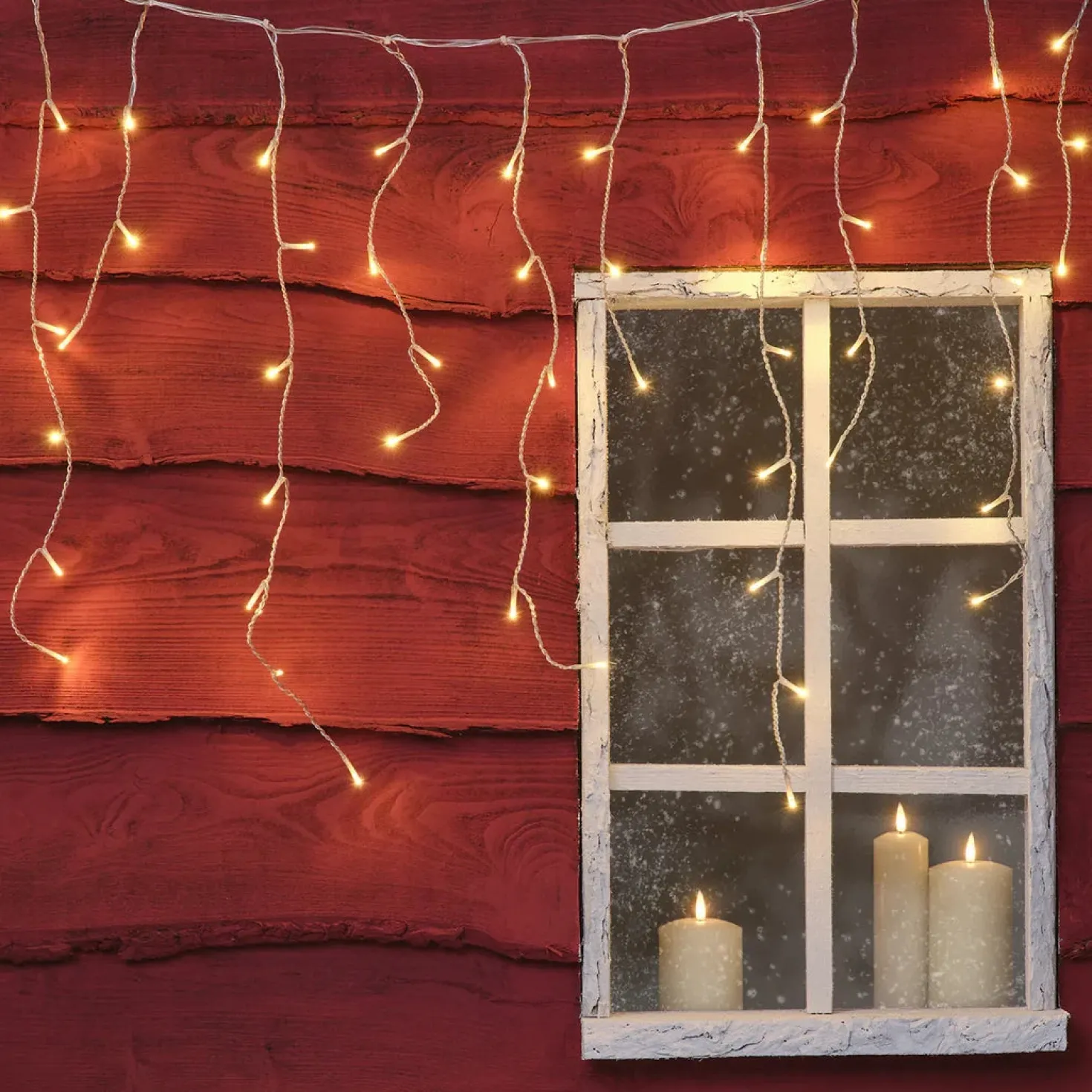 Essential Connect Kopplelbare Eiszapfen‑Lichterkette mit 100 LEDs 2m Länge