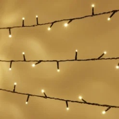 Essential Connect 60m 600er LED Lichterkette warmweiß koppelbar grünes Kabel