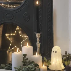 Gertie LED-Halloween-Geist aus Konfetti-Glas mit Timer - groß