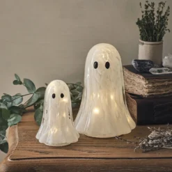 Gertie LED-Halloween-Geist aus Konfetti-Glas mit Timer - groß
