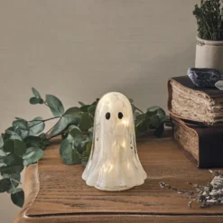 Gertie LED-Halloween-Geist-Deko aus Konfettiglas - klein