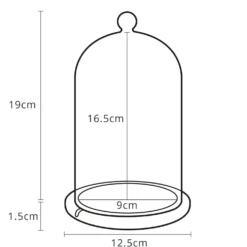 Glasglocke mit Micro Lichterkette 20,5cm