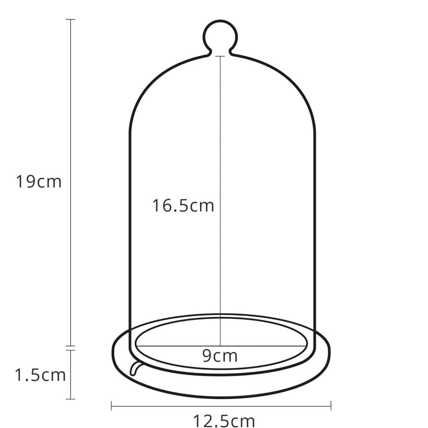 Glasglocke mit Micro Lichterkette 20,5cm