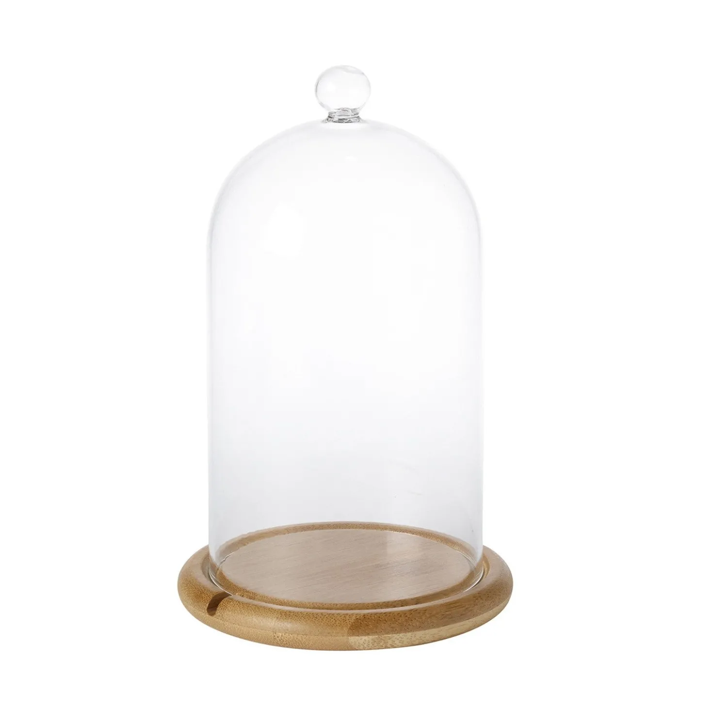 Glasglocke mit Micro Lichterkette 20,5cm